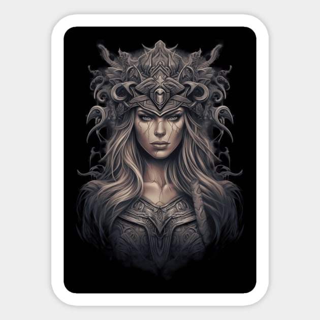 Viking Shield Maiden 03 Sticker by Mistywisp
